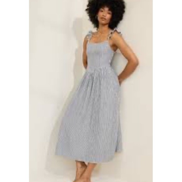 aerie Dresses & Skirts - NWT Aerie Plus Size At The Barre‎ Flutter Sleeve Dress XXL Striped Nautical Boho